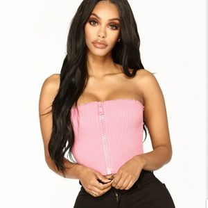 Fashion Nova Zipper Up Crop Top